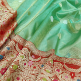 Rivari tissue handwoven kadwa saree