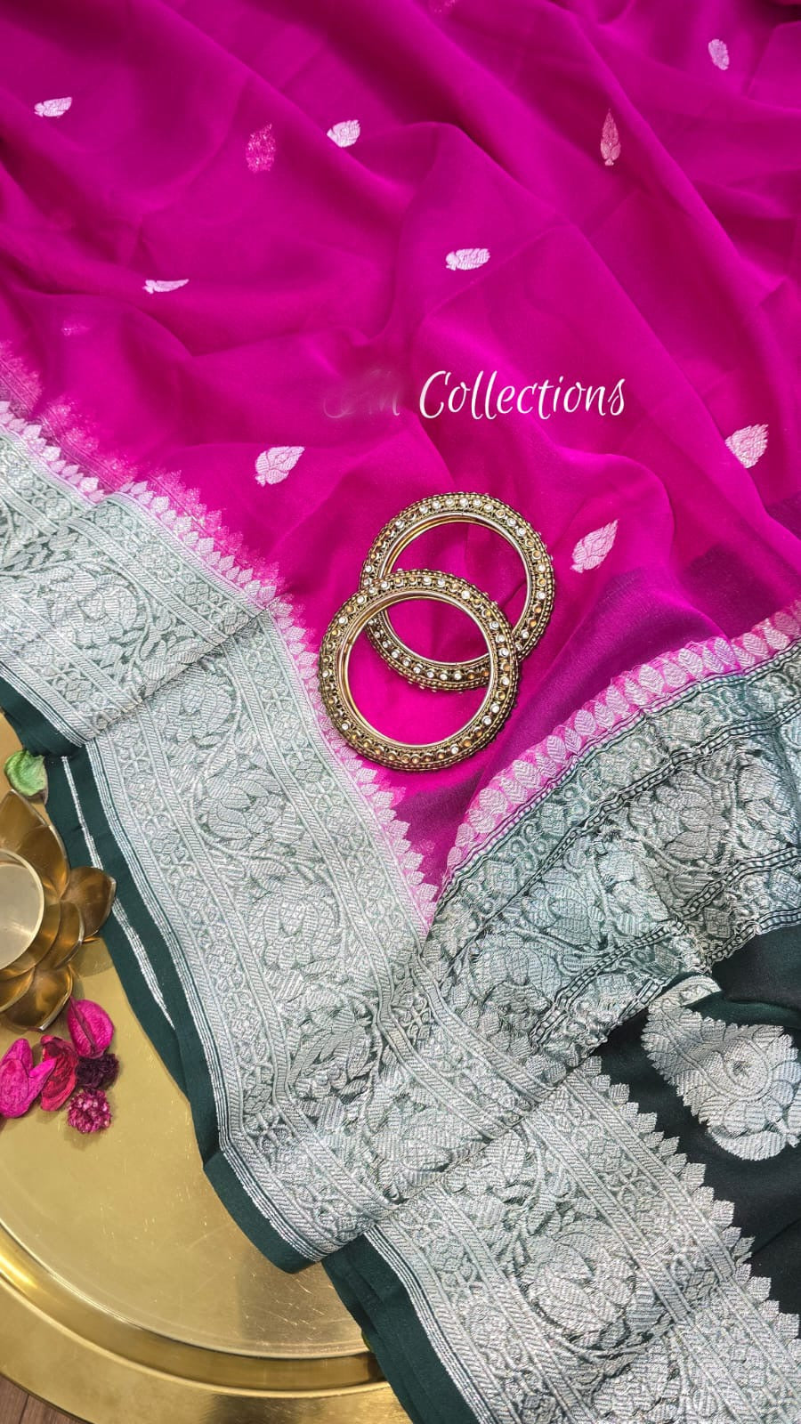 Banarsi Chiffon kadwa saree handwoven sari blouse SaffronFashion