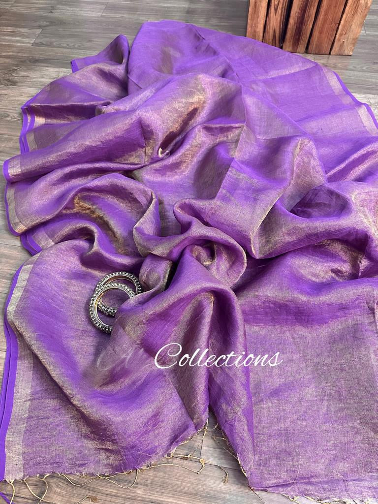 Limiha dual toned Saree Linen Sarees - Saffronfashionindia