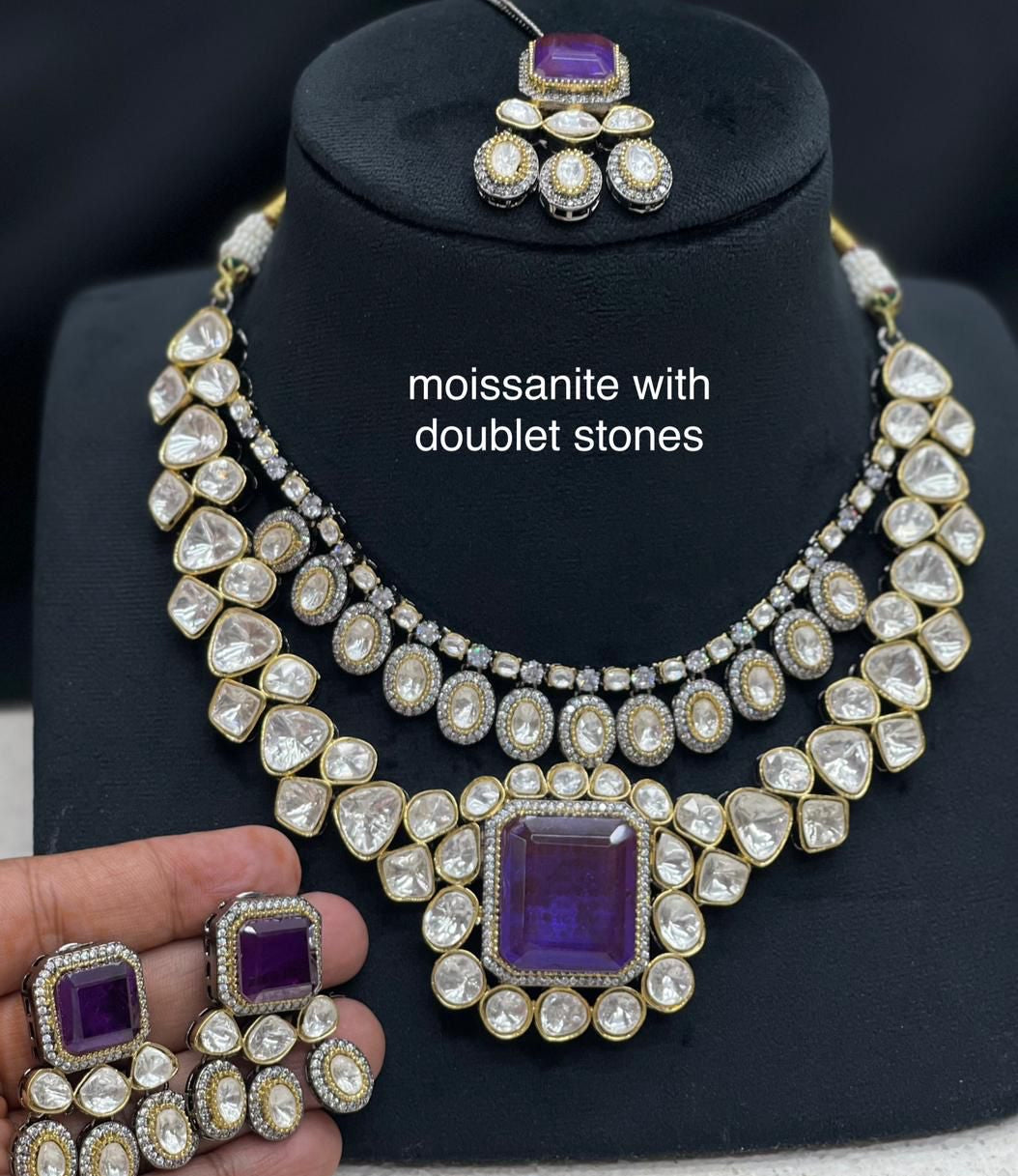 Mashallah Kundan polki wedding set - Saffronfashionindia