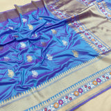 Firoza katan silk handwoven silk sarees Indian sari