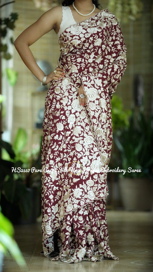 Vanisha Parsi Inspired Embroidery Sarees ExclusiveSaree - Saffronfashionindia