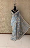 Oliva organza saree handwork saree reception saree blouse