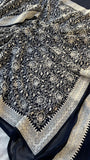 Black White Gorgette saree Indian sarees