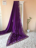 Purple satin saree Partywear sarees