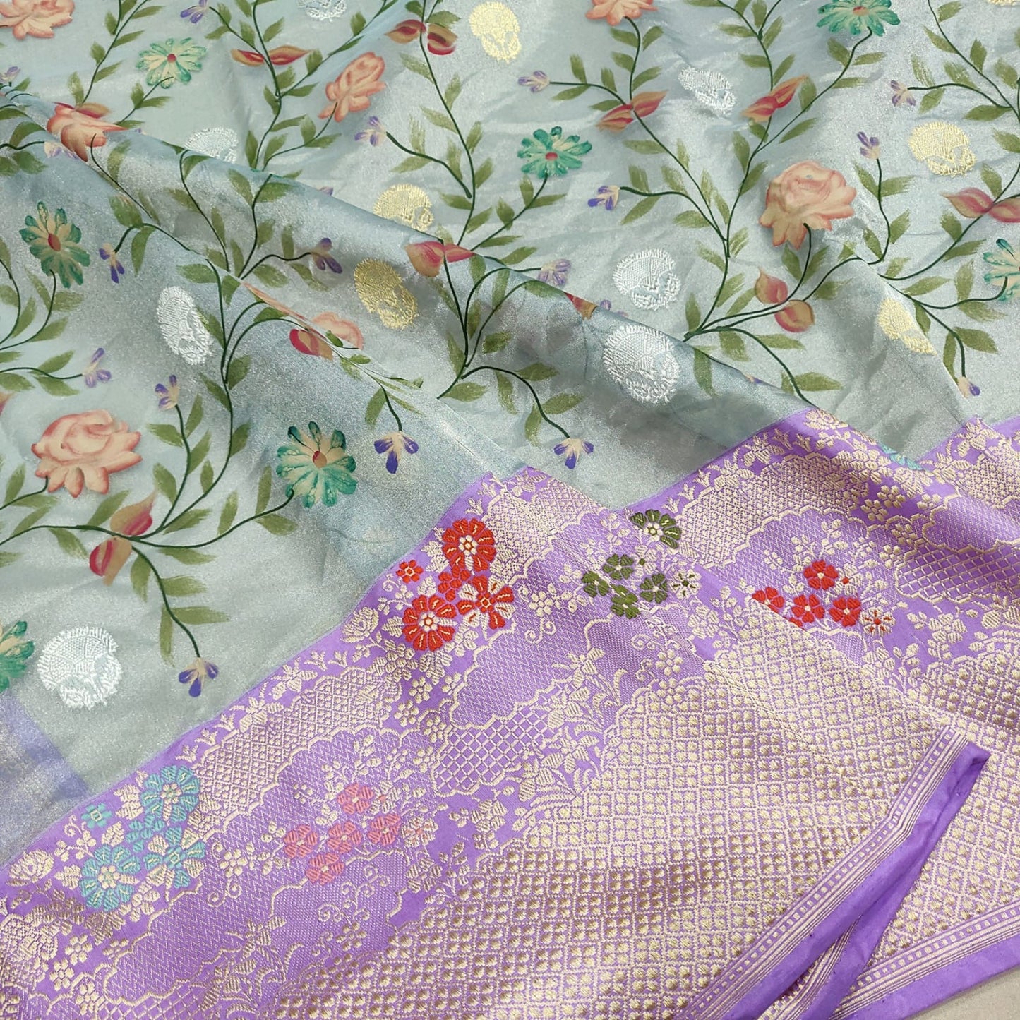 Savisha tissue handwoven silk saree Indian sarees - Saffronfashionindia