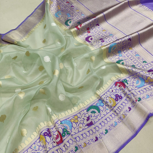 Oniva Kora saree handwoven saree Indian kora kadwa sarees - Saffronfashionindia