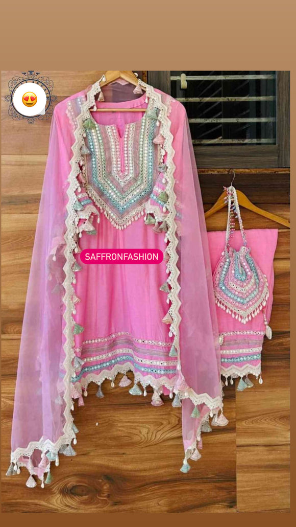 Indian Pakistani dress women Salwar pant dupatta