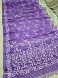 Lavender saree Jamdani saree handwoven sarees blouse Saffronfashionindia