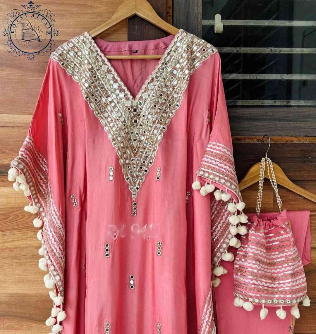 Embroidered Kaftan set partywear kaftan set SaffronFashion
