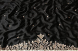 Black Stunning saree Indian organza silk sari