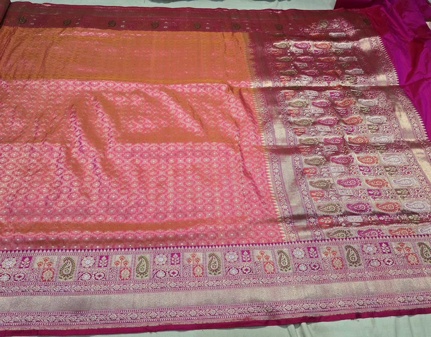 Pink iktara saree Indian sarees blouse SaffronFashion