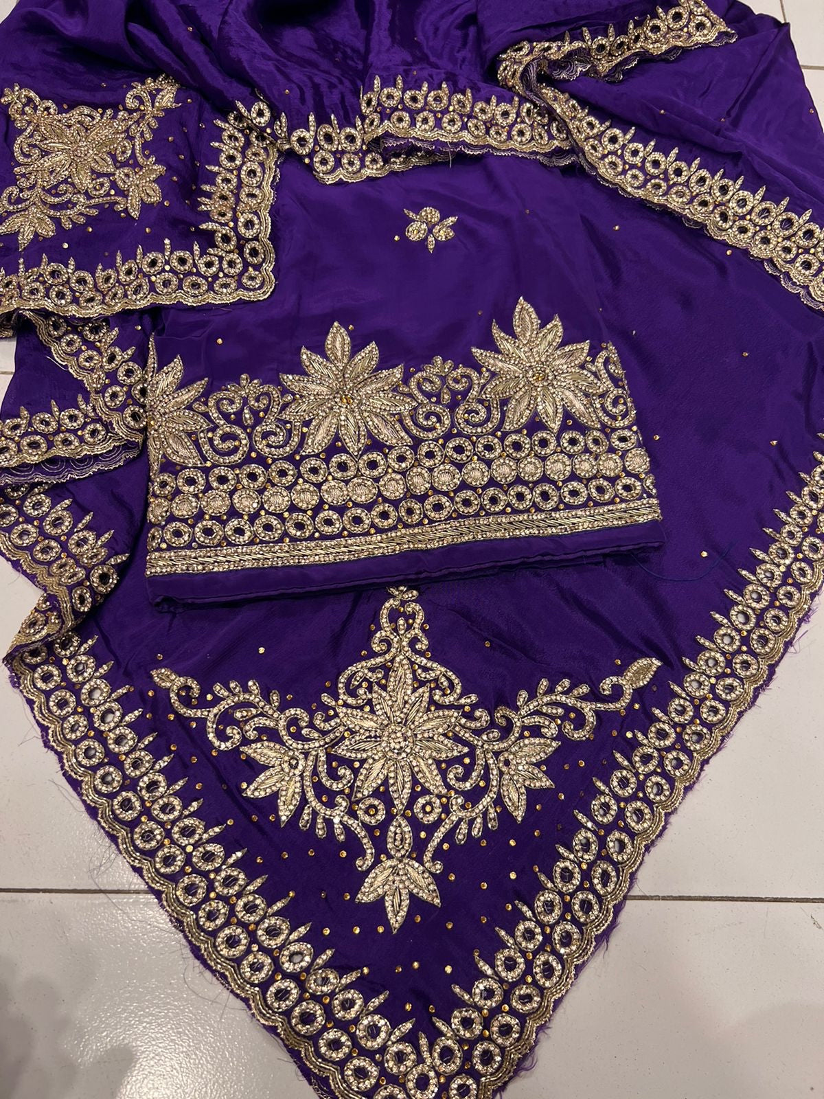 Mahiza crepe chinon salwar kameez - Saffronfashionindia