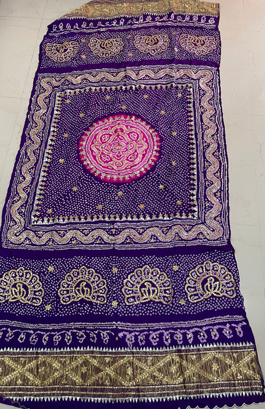 Royal Indian heritage gajji silk dupatta - Saffronfashionindia