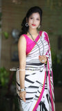 Artistic saree stylish trendy black white saree