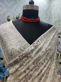 White sequence saree Indian saree party wear sari blouse