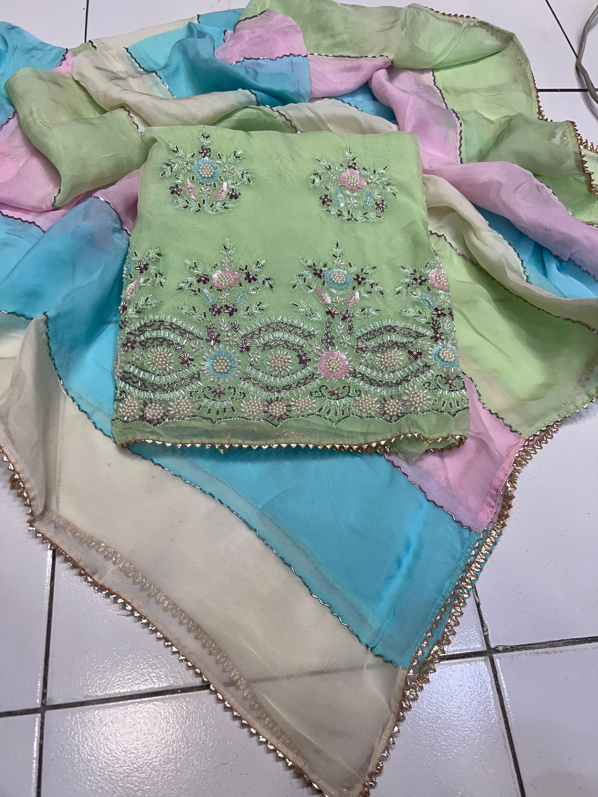 Exclusive Organza punjabi suit Indian salwar suit - Saffronfashionindia