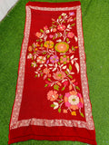 Floral red gorgette dupatta trendy dupatta Indian dupatta SaffronFashion