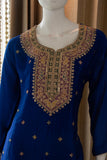 Royal Blue Pakistani sharara dress traditional wedding dress