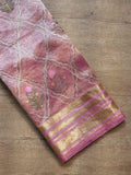 Pink Banarsi organza tissue silk sarees