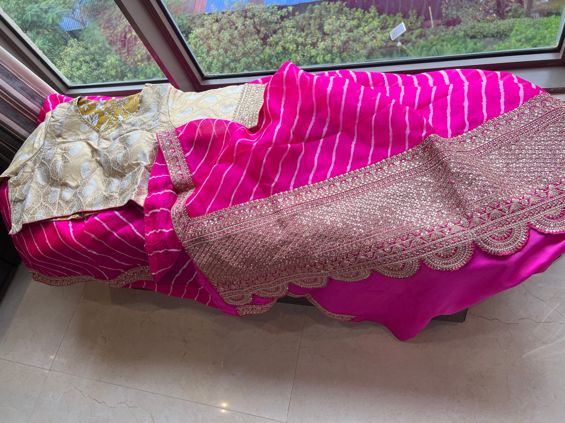 Pink Organza saree border saree party wear sari blouse - Saffronfashionindia