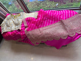 Pink Organza saree border saree party wear sari blouse