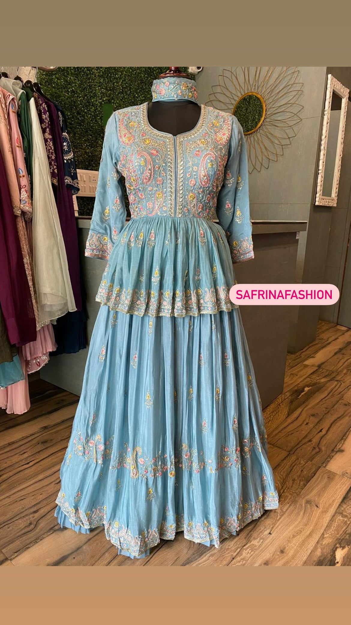 Firoz blue dress indowestern dress - Saffronfashionindia