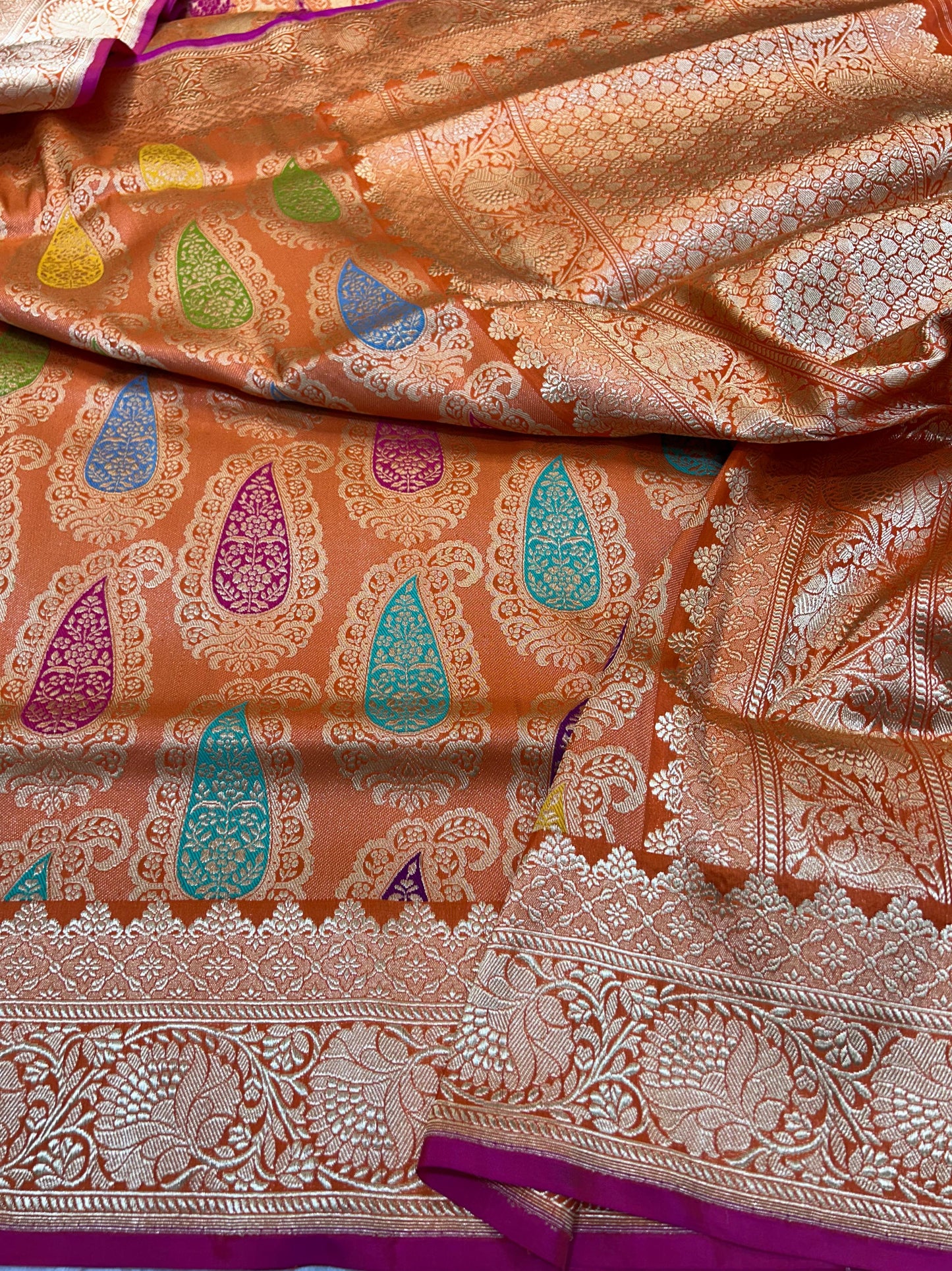 Exclusive ikatra saree khimkhab sarees blouse traditional Indian heritage sari blouse Saffronfashionindia