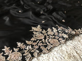 Black Stunning saree Indian organza silk sari