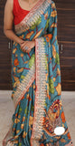 Kalamkari Gajji silk saree gottapatti saree