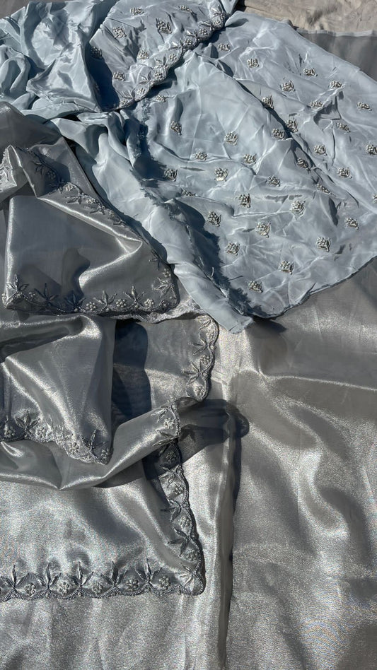 Avila handloom zari tissue silk saree women sarees trendy partywear sari - Saffronfashionindia