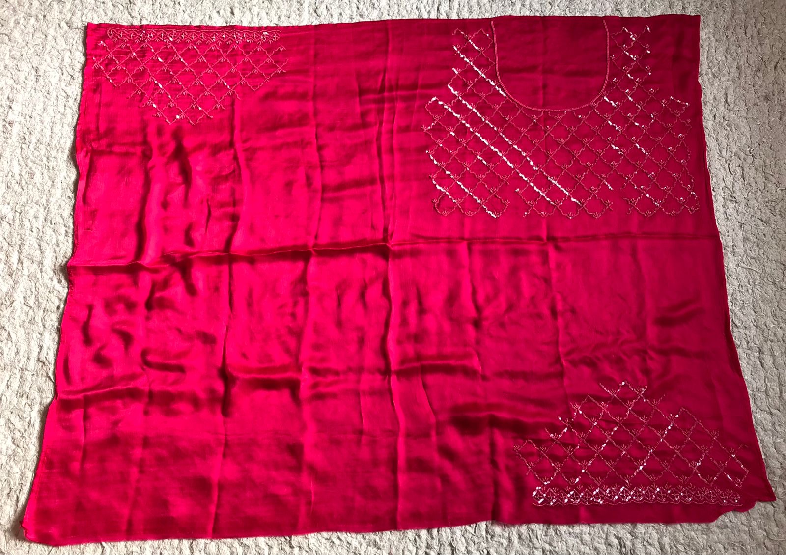 Pink Satin Dilk Saree Luxury Sequins Sari - Saffronfashionindia