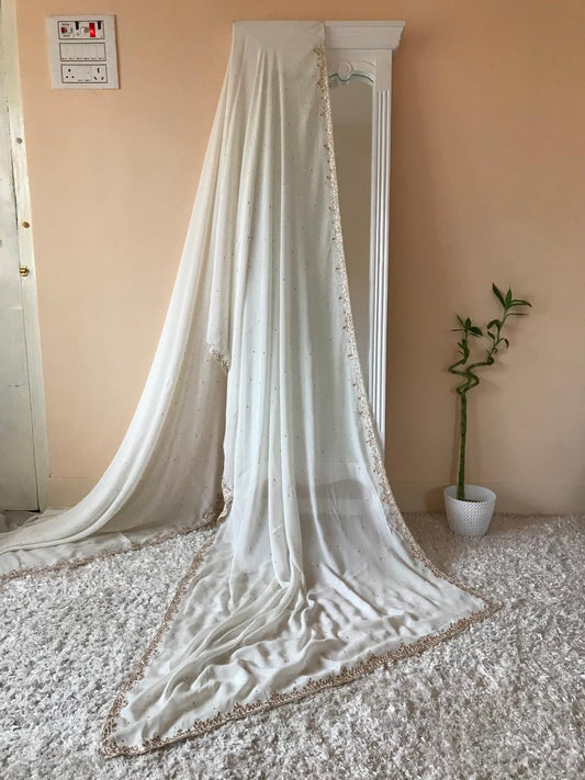 Style statement chiffon saree gottapatti saree Partywear sari Saffronfashionindia