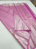 Pink Kanjeevaram Pure Silk Sarees Handwoven saree