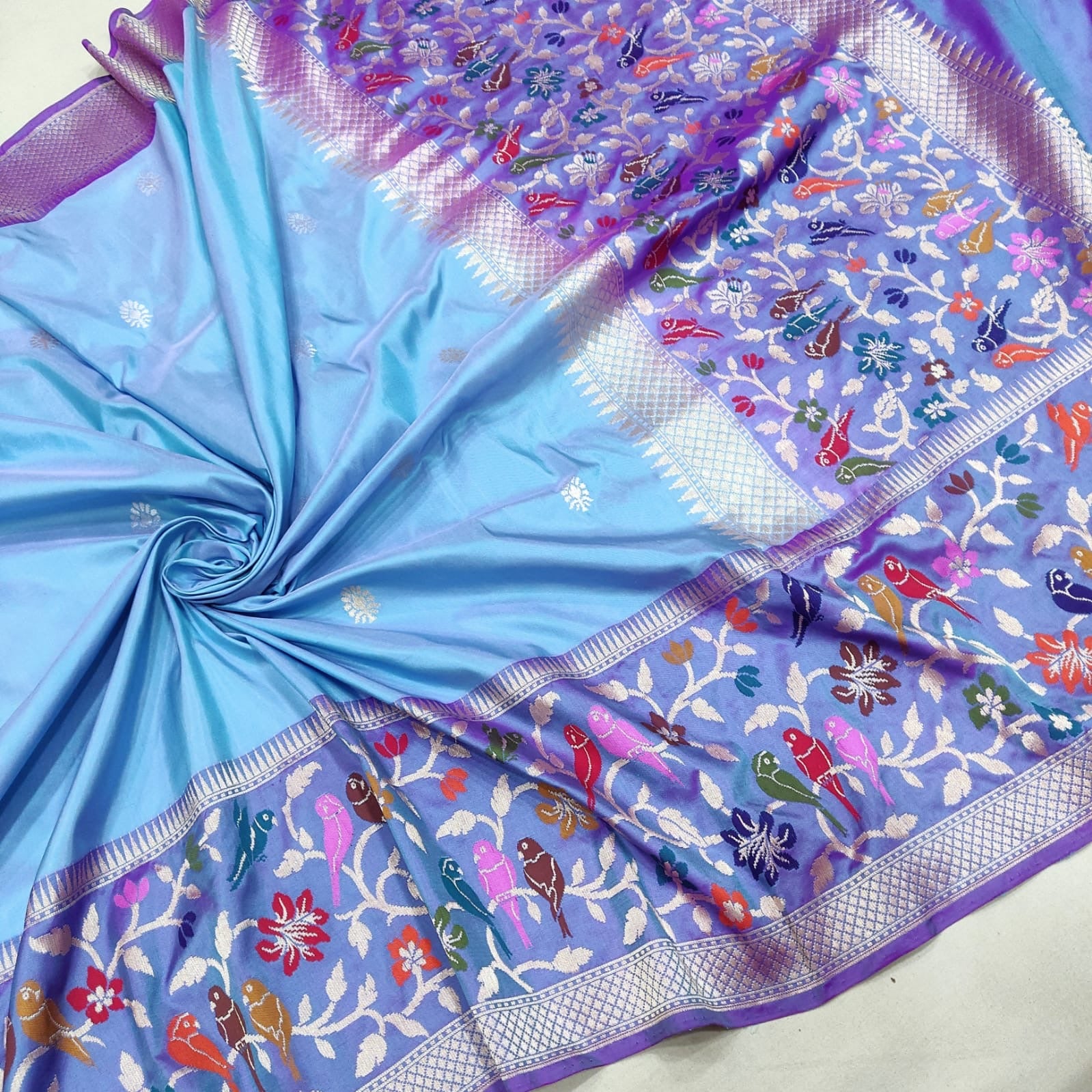 Firangi katan handwoven zari sarees - Saffronfashionindia