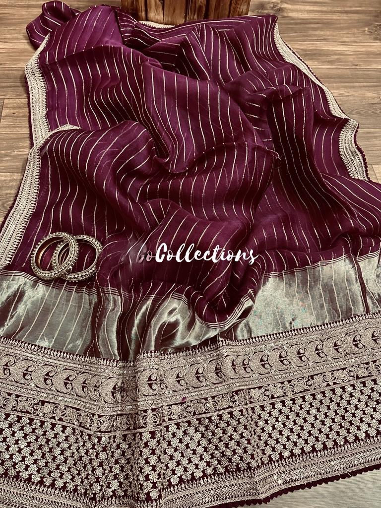 Vini organza silk saree zari saree - Saffronfashionindia