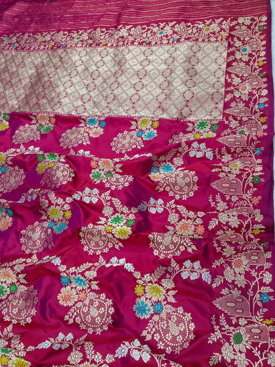 Pink bridal saree Indian beautiful sari - Saffronfashionindia