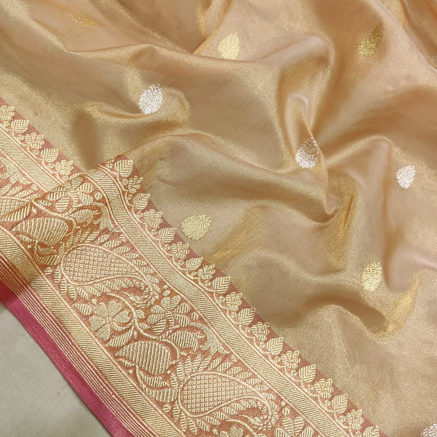 Lilac tissue handwoven saree - Saffronfashionindia