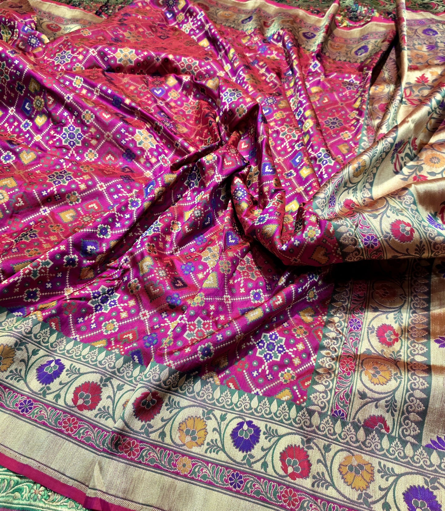 Indian saree Banarsi Katan silk saree Dhakai Jamdani sarees blouse SaffronFashion