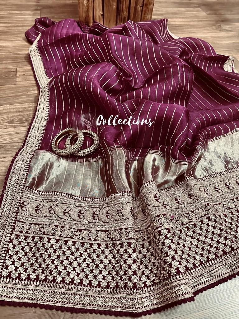 Vini organza silk saree zari saree - Saffronfashionindia