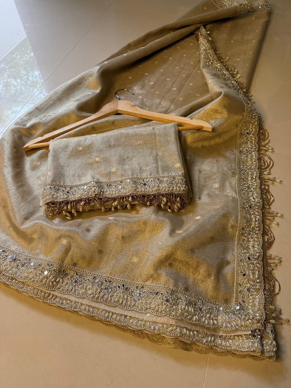 Ruhani tissue silk saree partywear sari Banarsi sarees SaffronFashion