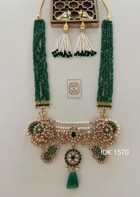 Zabiba Long Necklace Set Kundan Necklace