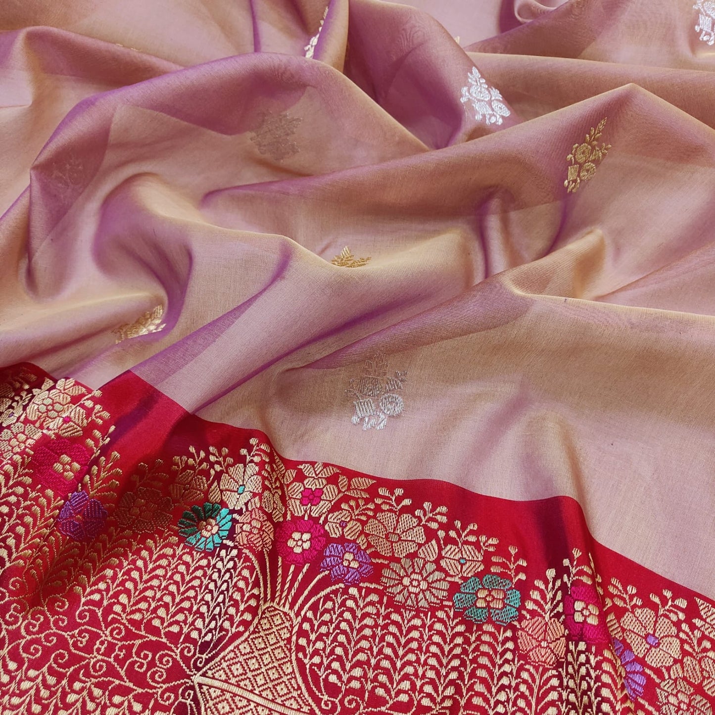 Ramaji kora handwoven kadwa zari sarees - Saffronfashionindia