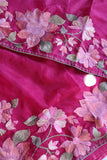 Parsi inspired floral bordered organza saree Indian Partywear sarees