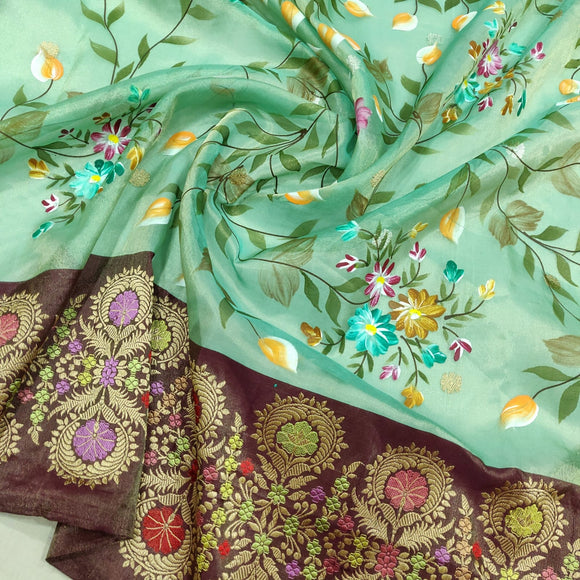 Harbani tissue handwoven kadwa sarees