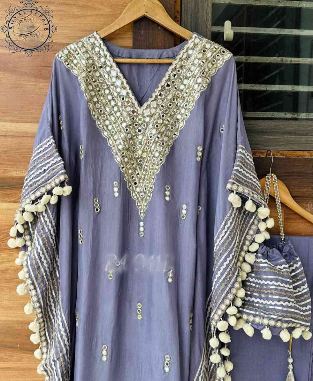 Embroidered Kaftan set partywear kaftan set SaffronFashion