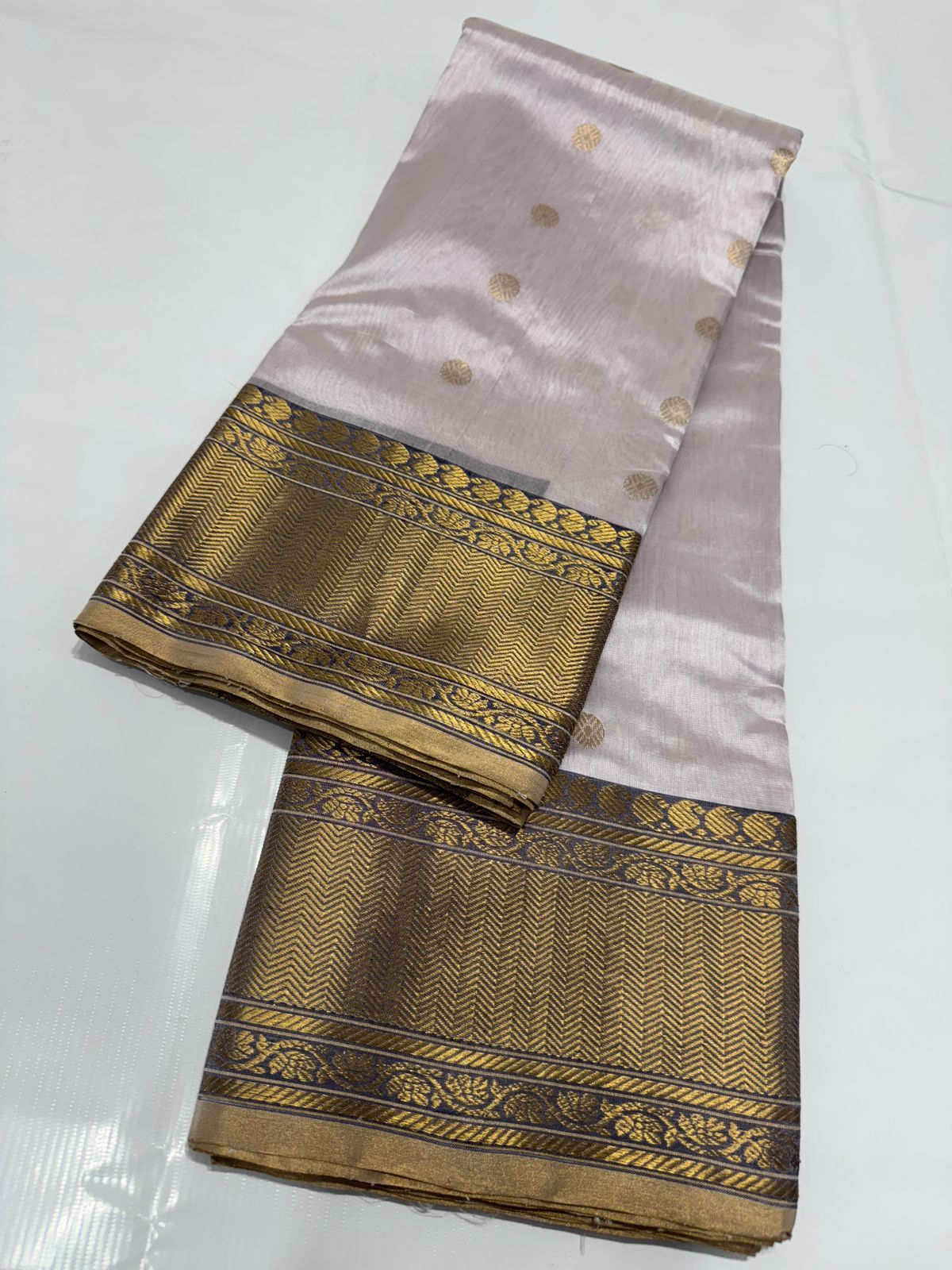 Elegant Chanderi saree pattu silk sarees blouse - Saffronfashionindia