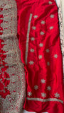 Red Bridal Wedding Crepe Saree Indian Pakistani Sarees