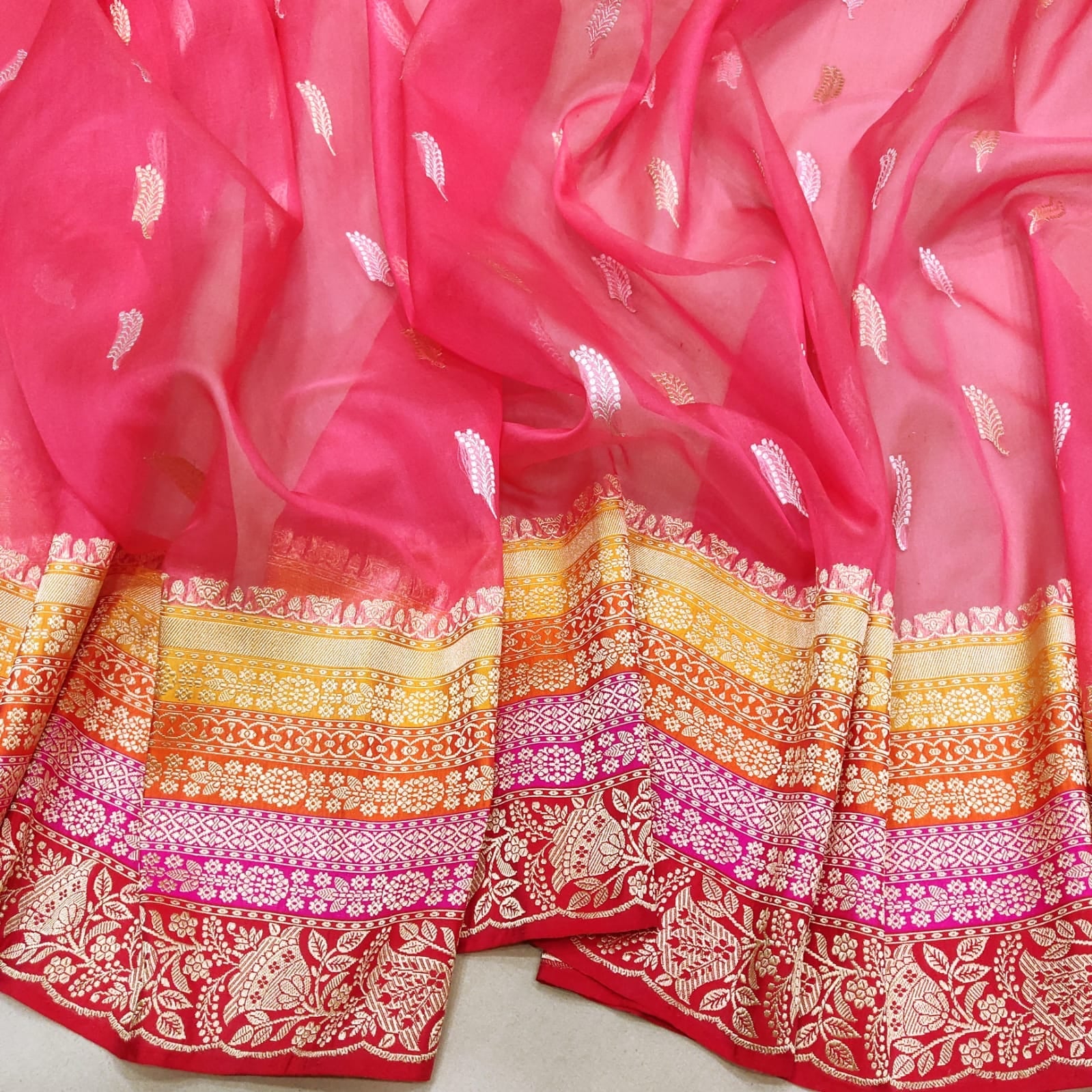Ravisha kora handwoven sarees - Saffronfashionindia