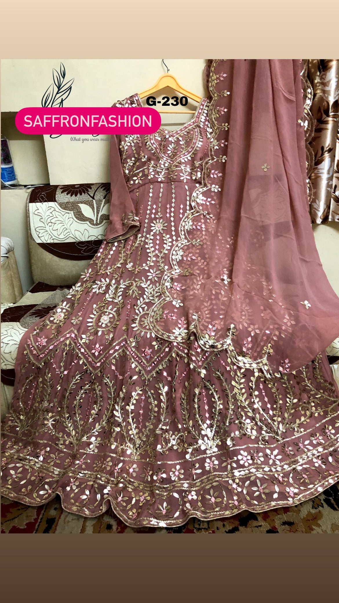 Bridal weddding dress Anarkali style dress Pakistani dresses - Saffronfashionindia